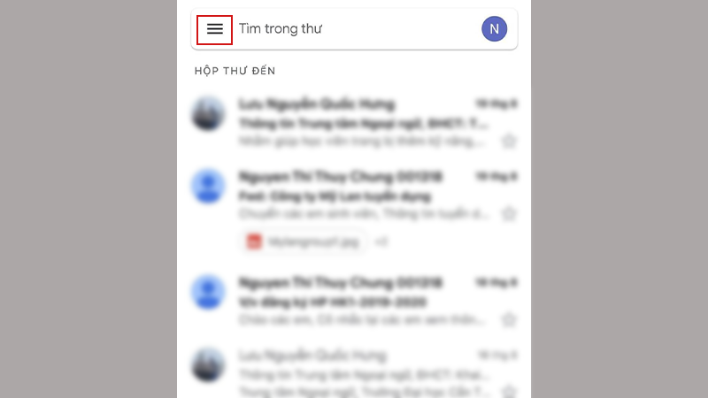 Giao diện Gmail trên điện thoại iPhone va iPad